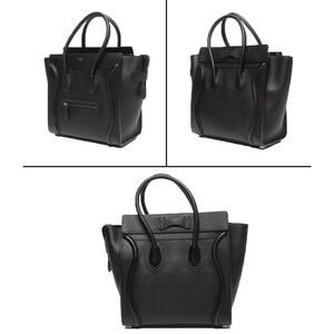 Celine Shopper leather Luggage calfskin black handbag grained
